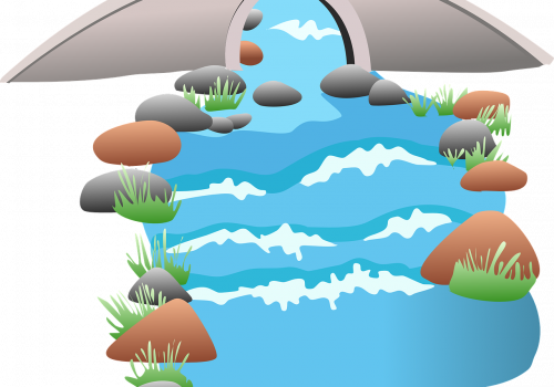 A stream of water flowing below a bridge, depicting a business bridge loan.